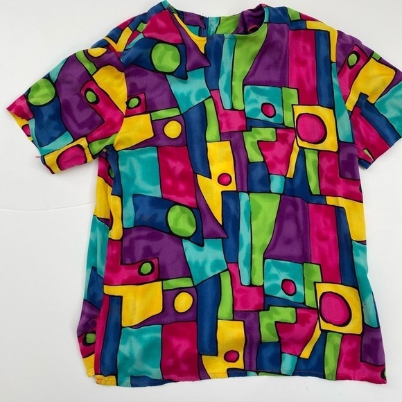 Vintage willow ridge abstract shirt sleeve blouse - Picture 1 of 6